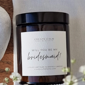 Will you be my bridesmaid candle, amber jar 