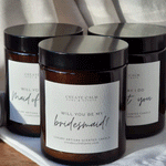 Load image into Gallery viewer, Bridesmaid proposal candles amber jars
