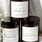 Load image into Gallery viewer, Bridesmaid proposal candles amber jars
